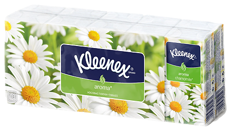 Kleenex Платки носовые бумажные ромашка 10х10 шт. 1 уп