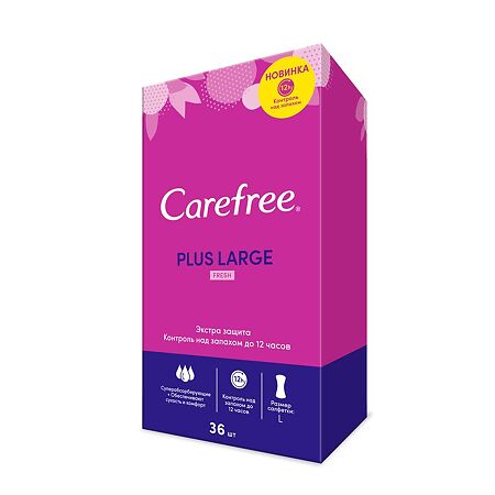 Carefree Plus Large Fresh салфетки (прокладки) ежедневные 36 шт