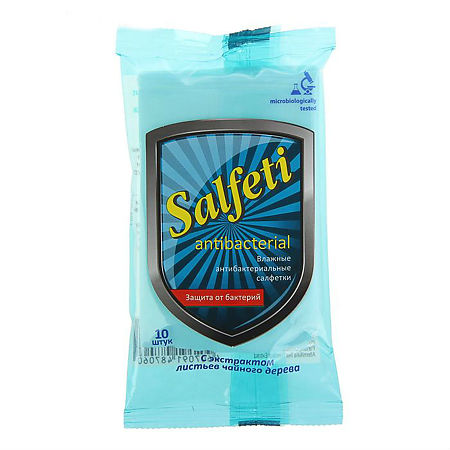 Salfeti Салфетки влажные антибактериальные с экстрактом Чайного дерева 10 шт