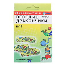 Купить Пластырь Веселые Дракончики детский набор 12 шт. цена
