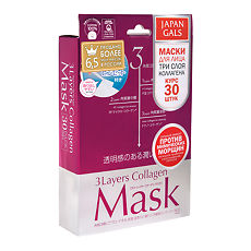 Изображение товара Japan Gals Маска с 3-мя видами коллагена 30 шт