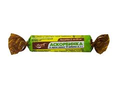 Купить Аскорбиновая кислота таблетки жевательные с сахаром со вкусом ананаса 2,9 г 10 шт. цена
