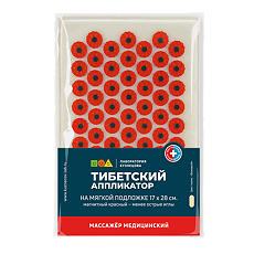 Изображение товара Массажер Тибетский аппликатор на мягкой подложке 17х28 см красный 1 шт