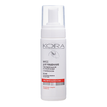 KORA Мусс для умывания чувствительной и сухой кожи с пантенолом 160 мл 1 шт