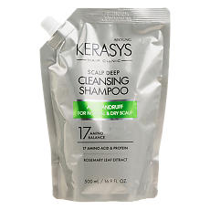 Купить Kerasys Deep Cleansing Шампунь Освежающий, уход за сухой и нормальной кожей головы зап. блок 500 мл 1 шт цена
