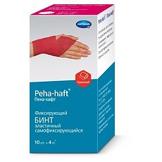 Купить Бинт Peha-haft/Пеха-хафт самофиксирующийся 4 м х 10 см без латекса красный 1 шт цена