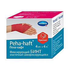 Купить Бинт Peha-haft/Пеха-хафт самофиксирующийся 4 м х 4 см без латекса красный 1 шт цена