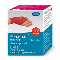 Купить Бинт Peha-haft/Пеха-хафт самофиксирующийся 4 м х 6 см без латекса красный 1 шт цена