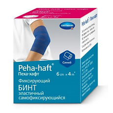 Купить Бинт Peha-haft/Пеха-хафт самофиксирующийся 4 м х 6 см без латекса синий 1 шт цена