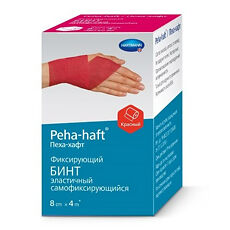 Купить Бинт Peha-haft/Пеха-хафт самофиксирующийся 4 м х 8 см без латекса красный 1 шт цена