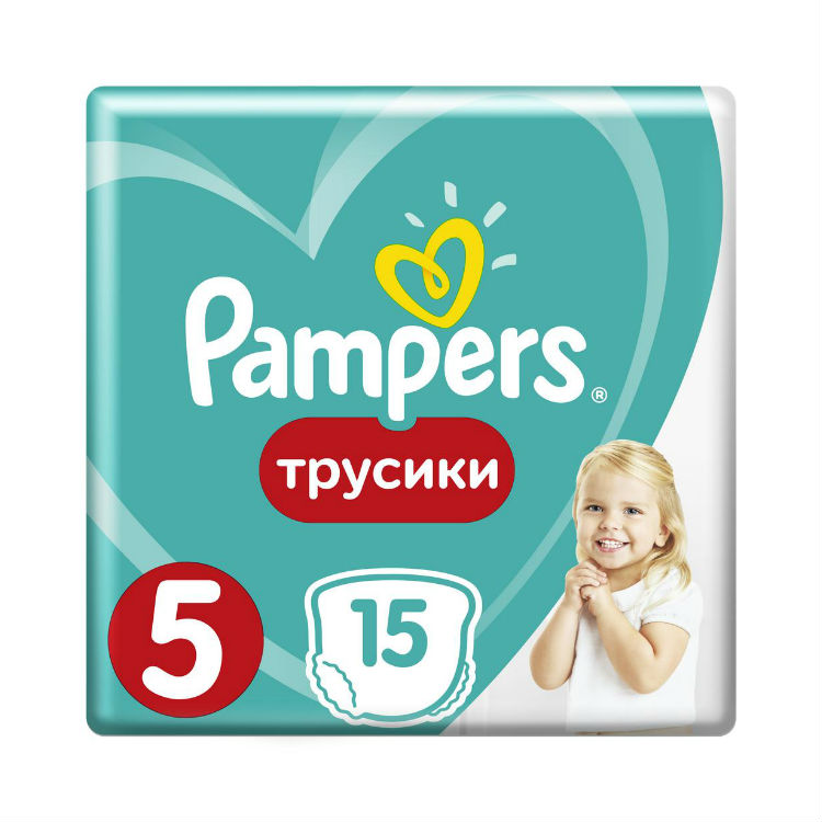 Изображение товара Трусики-подгузники Pampers Pants 12-17 кг р. 5 - комфорт и надежная защита для активных малышей Изображение товара Трусики-подгузники Pampers Pants 12-17 кг р. 5 - комфорт и надежная защита для активных малышей