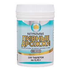 Изображение товара Дрожжи пивные Эко-Мон Натуральные таблетки массой 0,45 г 100 шт