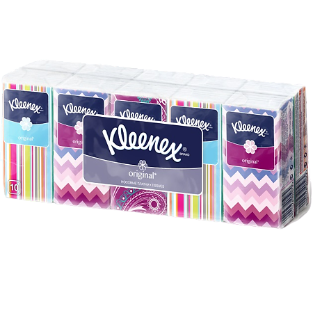 Kleenex Платки носовые бумажные неароматизированные 10х10 шт. 1 уп