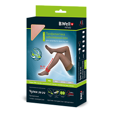 Купить Компрессионные чулки B.Well JW-212 прозрачные с ажурным верхом 1 класс компрессии  2 Nero 1 шт цена