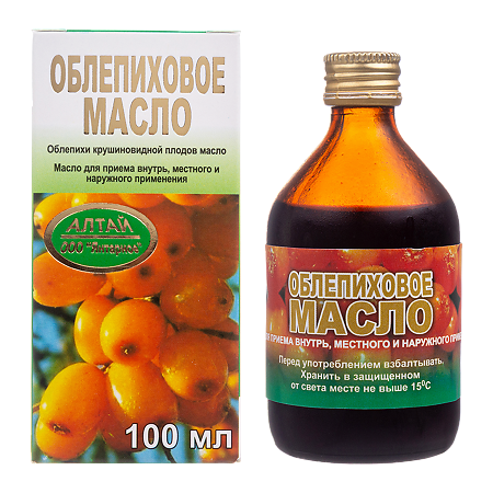 Облепиховое масло для приема внутрь местного и наружного применения 100 мл