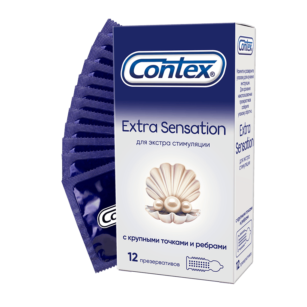 Изображение товара Презервативы Contex Extra Sensation с крупными точками и ребрами 12 шт Изображение товара Презервативы Contex Extra Sensation с крупными точками и ребрами 12 шт