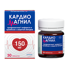 Изображение товара Кардиомагнил таблетки покрыт.плен.об. 150 мг+30,39 мг 30 шт