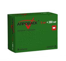 Купить Апроваск таблетки покрыт.плен.об. 5 мг+300 мг 28 шт цена