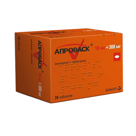Изображение товара Апроваск таблетки 10 мг+300 мг 28 шт комбинированный антигипертензивный препарат