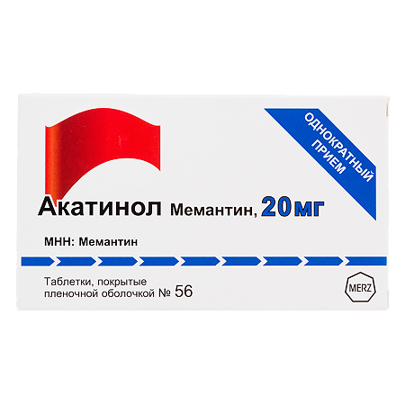 Акатинол Мемантин таблетки покрыт.плен.об. 20 мг 56 шт