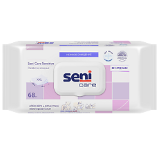 Купить Seni Care Sensitive Салфетки влажные с алоэ вера и аллантоином 68 шт цена