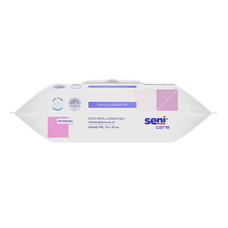 Seni Care Sensitive Салфетки влажные с алоэ вера и аллантоином 68 шт