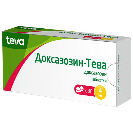 Изображение товара Доксазозин-Тева таблетки 4 мг для гиперплазии и гипертензии 30 шт
