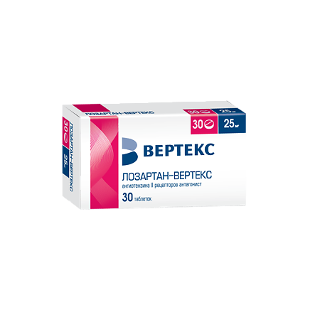 Изображение товара Лозартан таблетки покрыт.плен.об. 25 мг 30 шт