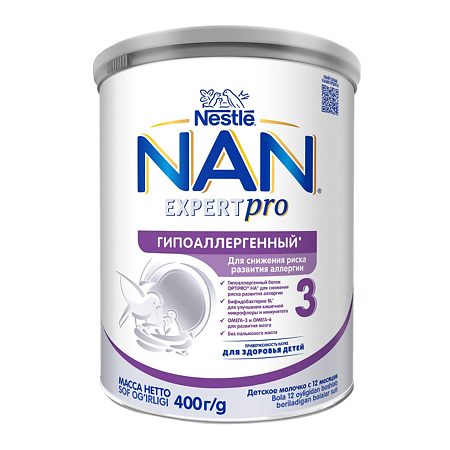 NAN ExpertPro 3 Гипоаллергенный Детское молочко с 12 мес 400 г 1 шт