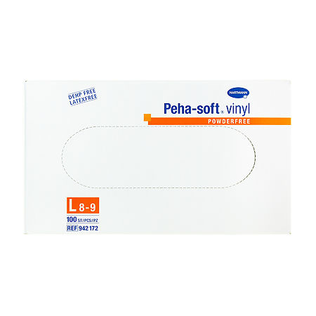 Перчатки Peha-soft vinyl/Пеха-софт виниловые нестерильные без пудры р.L, 100 шт
