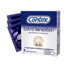 Купить Презервативы Contex Extra Sensation с крупными точками и ребрами 3 шт цена