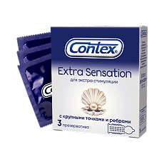 Изображение товара Презервативы Contex Extra Sensation с крупными точками и ребрами 3 шт