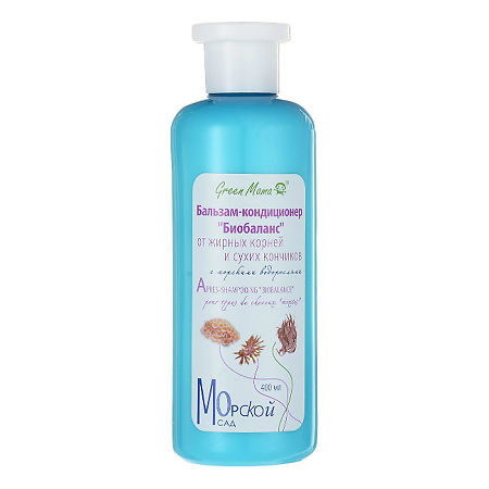 Изображение товара Green Mama Бальзам-кондиционер Биобаланс от жирных корней и сухих кончиков с морскими водорослями 400 мл 1 шт