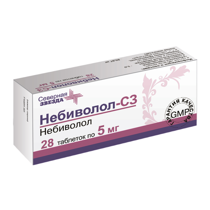 Небиволол-СЗ, таблетки 5 мг 28 шт - , цена и отзывы, Небиволол-СЗ .