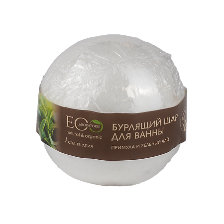 Изображение товара EcoLab Бурлящий шар для ванн Примула и Зеленый чай 220 г 1 шт
