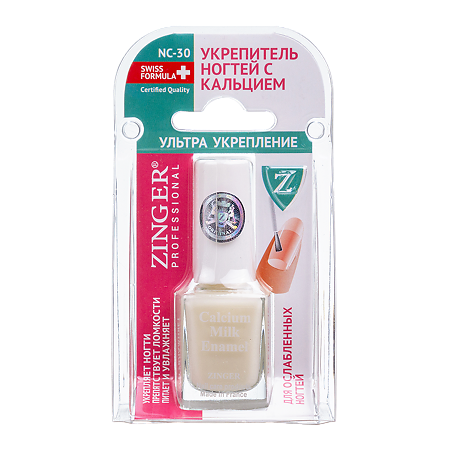 Zinger средство для ногтей Укрепитель с витаминным комплексом и кальцием NC30 14 мл 1 шт