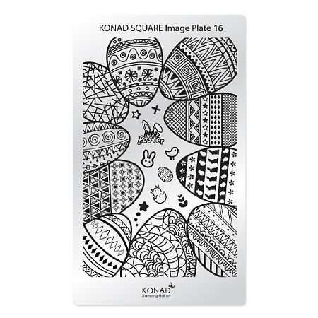 Пластины прямоугольные для маникюра Konad Square Image Plate16 1 уп