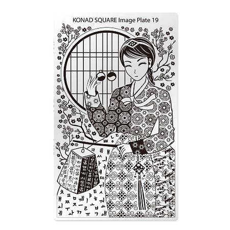 Пластины прямоугольные для маникюра Konad Square Image Plate19 1 уп