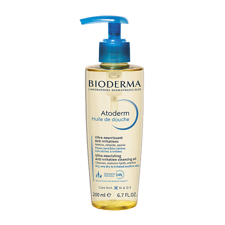 Bioderma Atoderm Ультрапитательное восстанавливающее масло для душа для сухой чувствительной и атопичной кожи лица и тела, 200 мл 1 шт
