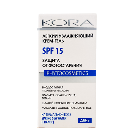 KORA Крем-гель легкий увлажняющий SPF15 50 мл 1 шт