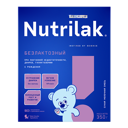 Nutrilak Premium Безлактозный Смесь специализированная сухая 0-12 мес. 350 г 1 шт