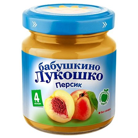 Пюре Бабушкино Лукошко персик с 4 мес. 100 г 1 шт