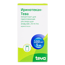 Купить Иринотекан-Тева концентрат д/приг раствора для инфузий 20 мг/мл 5 мл фл 1 шт цена