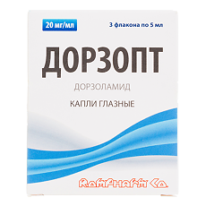 Изображение товара Дорзопт капли глазные 2 % 5 мл 3 шт