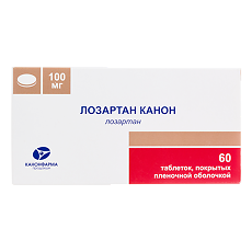 Купить Лозартан Канон таблетки покрыт.плен.об. 100 мг 60 шт цена