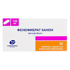 Купить Фенофибрат Канон таблетки покрыт.плен.об. 145 мг 30 шт цена