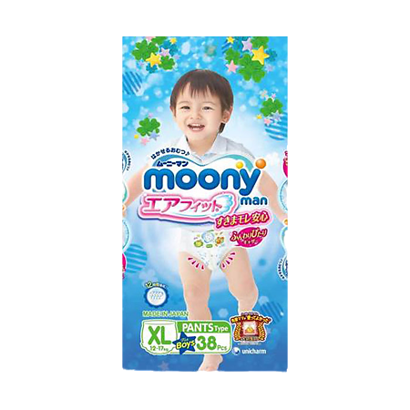 Трусики-подгузники Moony для мальчиков ХL (12-22 кг) 38 шт