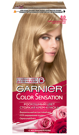 Garnier Color Sensation Крем-краска для волос 8.0 Переливающийся светло-русый 110 мл 1 шт