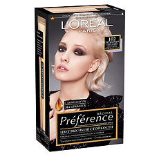 Купить Loreal Paris Стойкая краска для волос Preference Feria 102 Сверкающий переливающийся блонд 1 шт цена