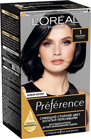 Loreal Paris Стойкая краска для волос Preference 1.0 Неаполь черный 1 шт